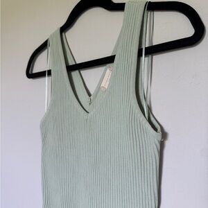 Altar'd State Light Green Ribbed Tank Top